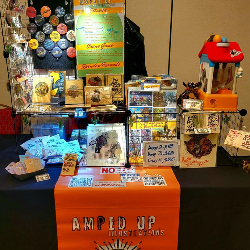 Vendor Booth Stratosfur2025 artist alley booth